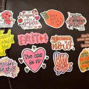 Inspirational Sticker Set - Multicolor ~ set of 12 for laptops, scrapbooks, jour